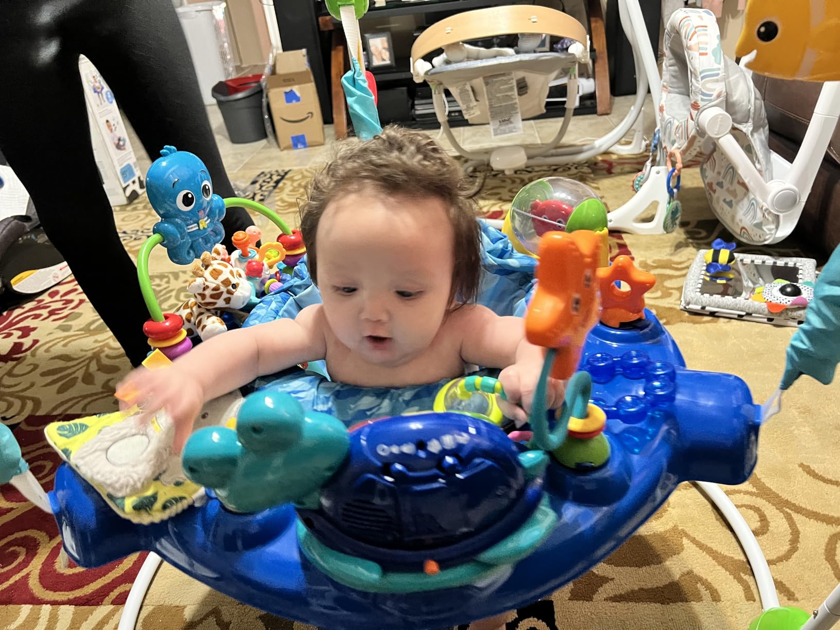 Baby Einstein Ocean Explorers Curiosity Cove 2-in-1 Educational Activity Jumper and Floor Toy, Max weight 25 lbs., Ages 6 Months+, Unisex customer photo 2