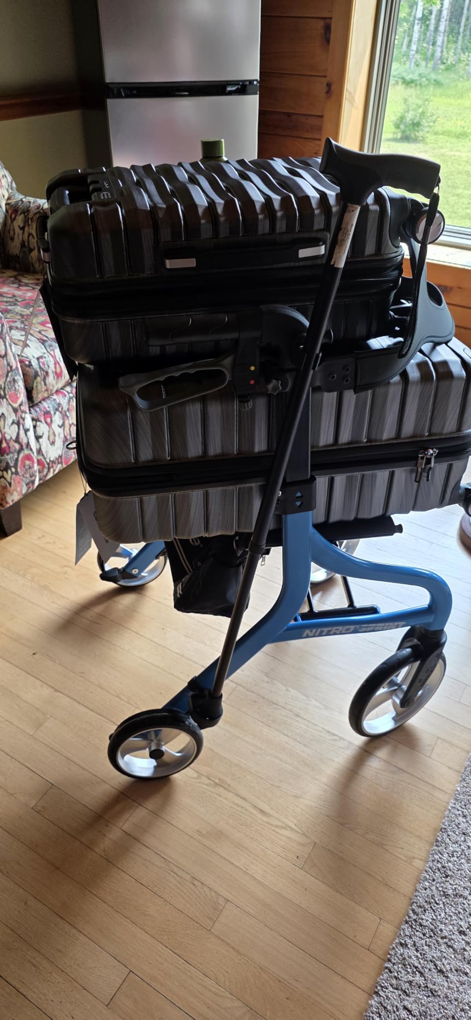 Drive Medical Nitro Sprint Rollator Walker with Seat, Tall Height, Blue customer photo 2
