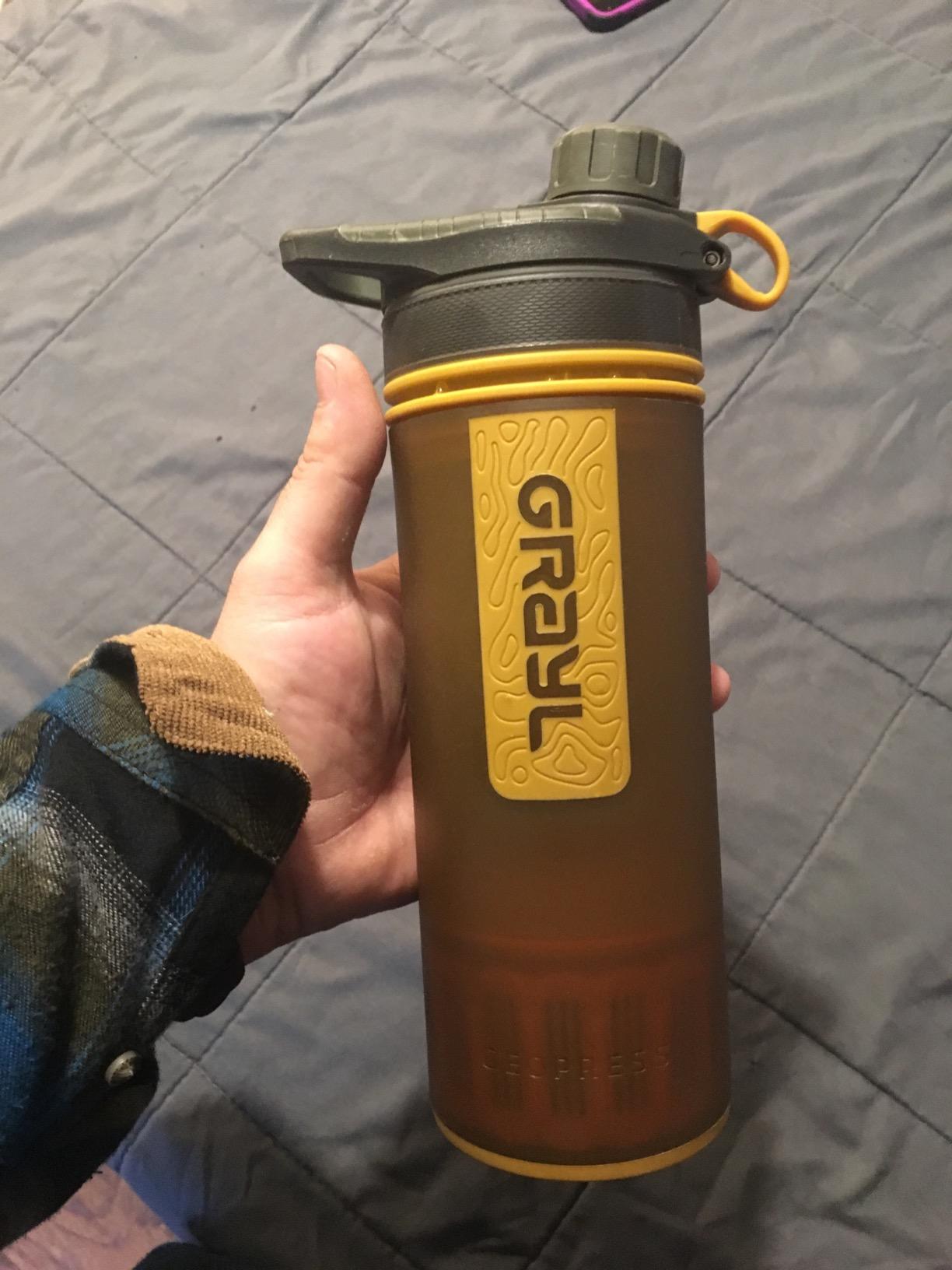 GRAYL GeoPress 24 oz Water Purifier & Water Filter Bottle, Black Camo customer photo 2