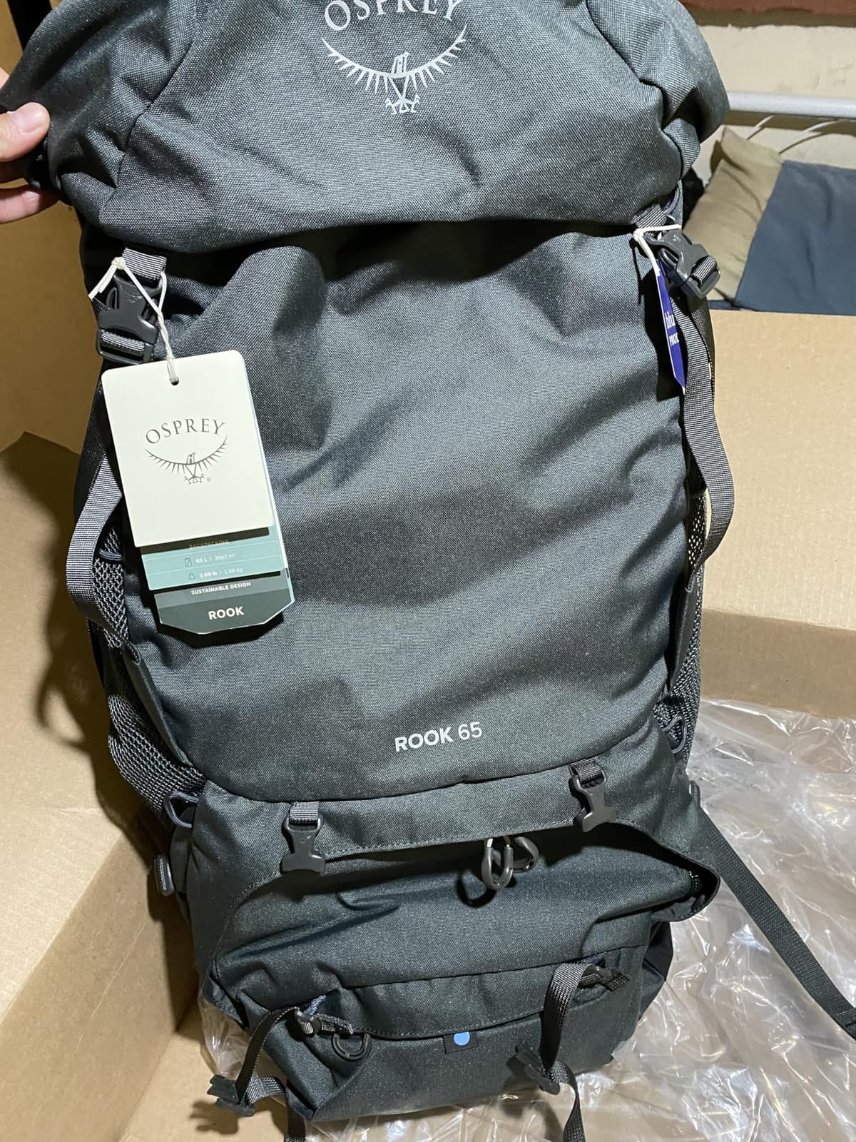 Osprey Rook 65L Men's Backpacking Backpack, Gray OS | hiking pack, camping gear, overnight trail pack customer photo 1