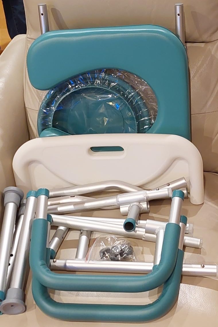 PELEGON Raised Toilet Seat with Handles (400lb) - Adjustable Height & Width Toilet Chair with Arms, Toilet Riser with Handles, Toilet Chair Over Toilet, Handicap Toilet Seat for Elderly (Grey) customer photo 2