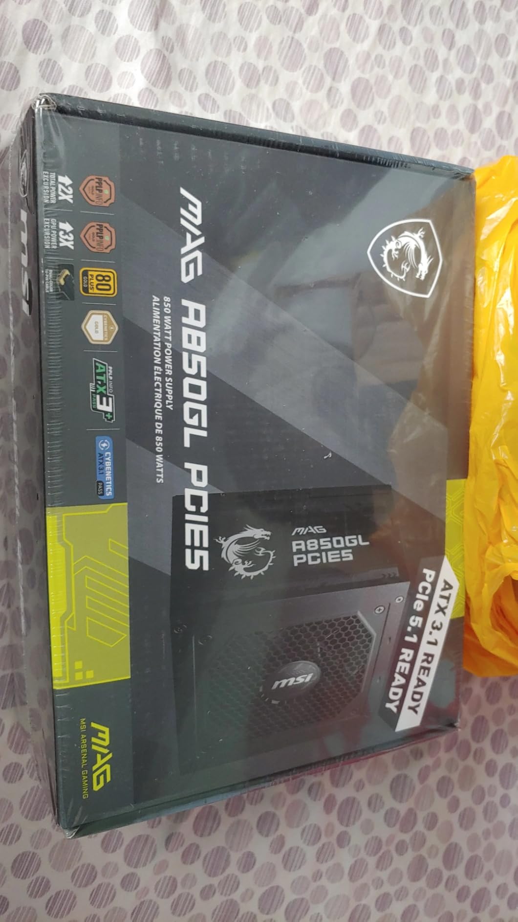 MSI MAG A850GL PCIE5, Fully Modular Compact Gaming 850W Power Supply, 80+ Gold, ATX 3.1 & PCIe 5.1 Ready, Native Dual-Color 12V-2x6 Cable, 10 Year Warranty customer photo 1