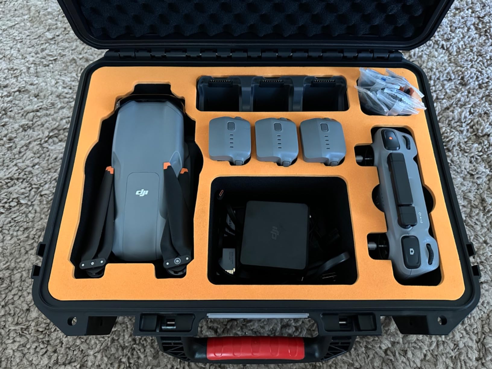 Hard Case for DJI Air 3S/Air 3 - Waterproof Carrying Cases, Portable Storage Bag Fits for DJI Fly More Combo, RC 2/RC-N2/RC-N3 Controller, Batteries, Charger, Cables, Accessories (Only Black Case) customer photo 2
