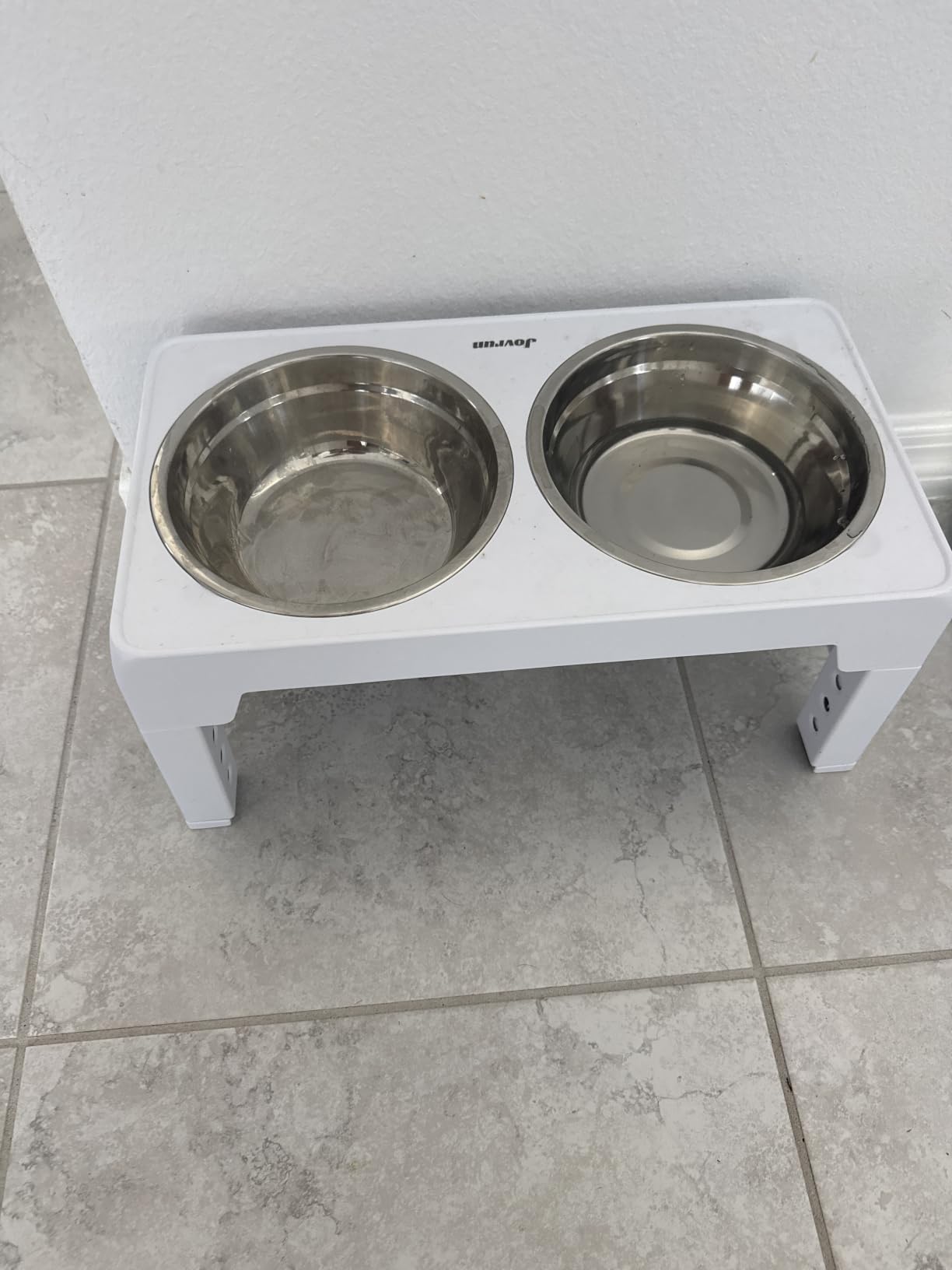 Jovrun Elevated Dog Bowls for Medium Large Size Dogs, Non-Slip Dog Feeder with 1*Stainless Steel Dishes & 1*Slow Feeder Bowl, 5 Heights Adjustable Raised Bowls to 3.15″-8.66″-9.84″-11.02″-12.2″ customer photo 2
