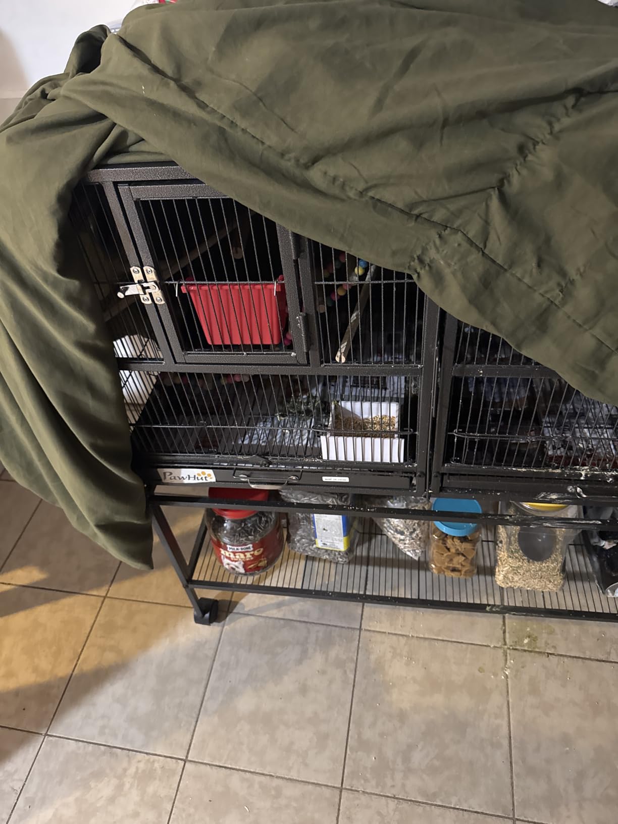 Universal Bird Cage Cover, Dark Colored Drape for Animal Crate, Waterproof & Washable Night Cover for Cages, Distraction and Light Eliminator for Mink, Totoro, Parakeets, Parrot (XL - 38”L×23”W×51”H) customer photo 1
