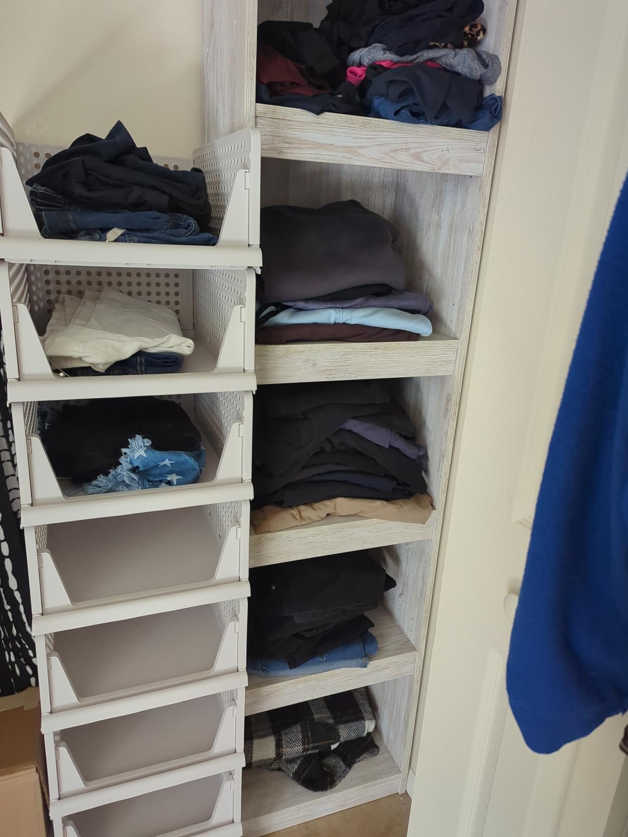 caktraie 5 Pack Stackable Closet Storage Basket - Stackable Storage Bins customer photo 1