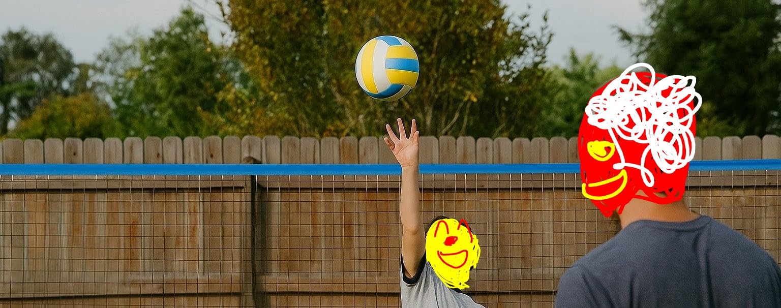 32FT Outdoor Portable Volleyball Net Set with 4 Adjustable Height Poles customer photo 2