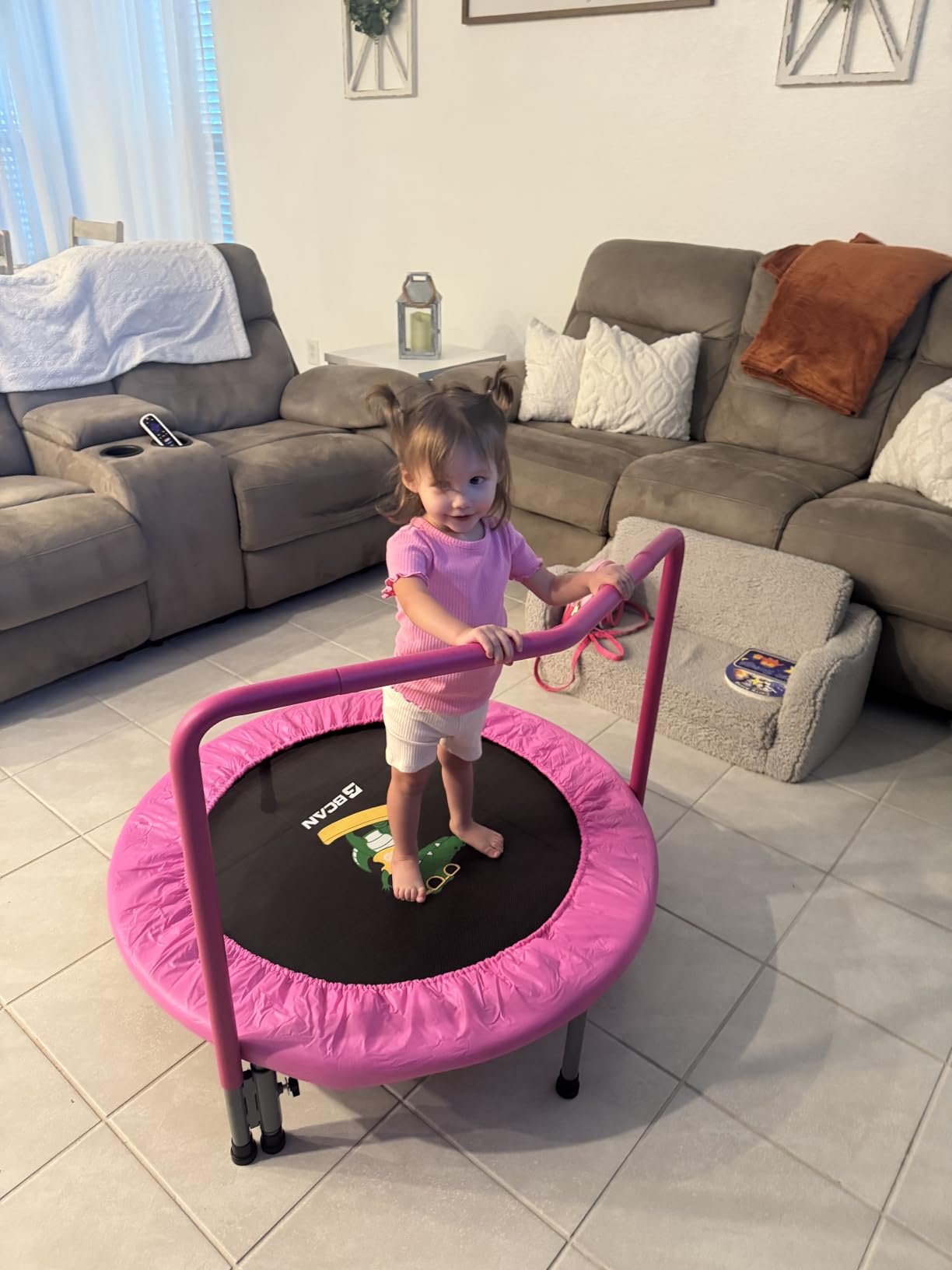 BCAN SP1 36'' Kids Toddler Trampoline Indoor, Foam Handle | FED Fitness | ASTM Certified Safety for kids, Safe Thickened Cover&Sturdy Steel Frame, Easy to Assemble, Max Weight 132 lbs customer photo 1