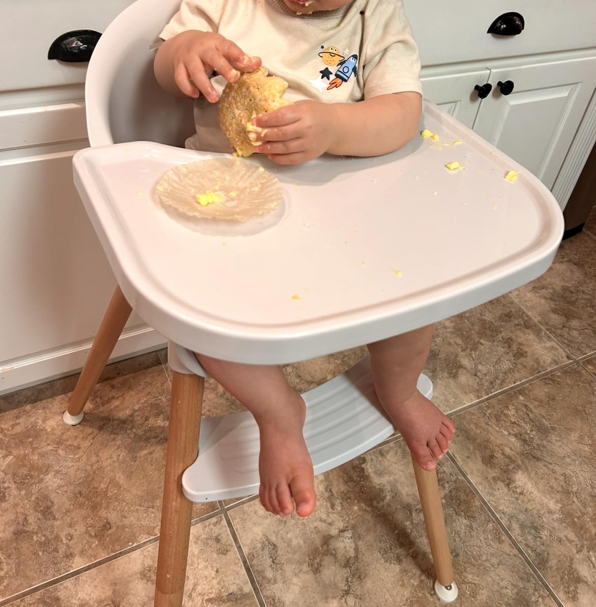 Fodoss 3-in-1 Wooden High Chair for Babies and Toddlers,Convertible Easy Clean Infant Highchair,Modern Design Silla para Comer De Bebe customer photo 1
