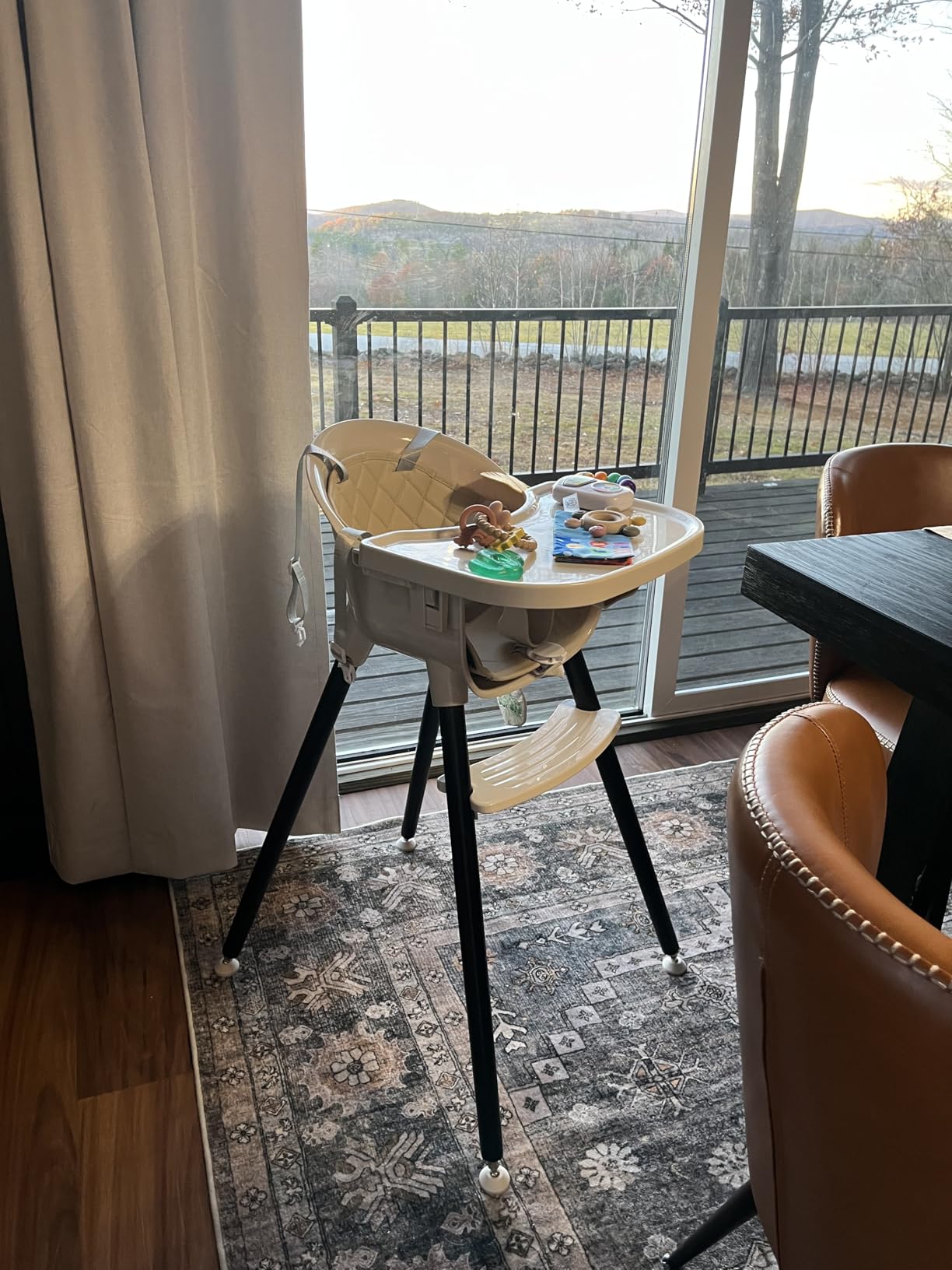 Fodoss 3-in-1 Wooden High Chair for Babies and Toddlers,Convertible Easy Clean Infant Highchair,Modern Design Silla para Comer De Bebe customer photo 2