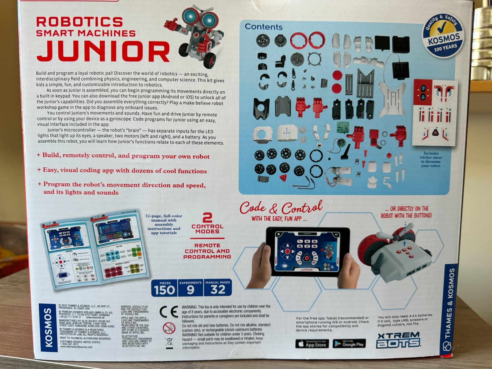 Thames & Kosmos Robotics Smart Machines Junior STEM Kit, Build & Code Your Robot's Movements, Speed, Lights & Sounds, for Ages 8+, Use Screen-Free w/Built-in Buttons or via Block-Based Coding App customer photo 2
