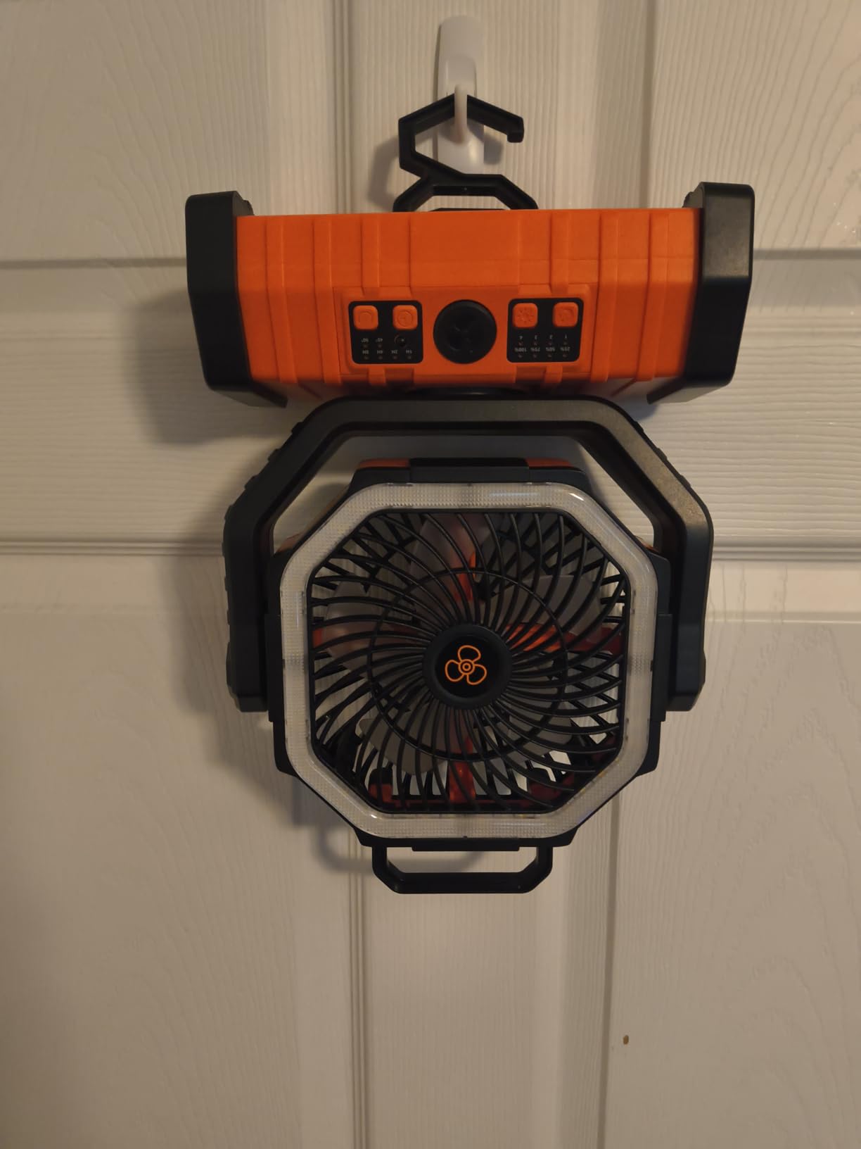 ADUST Camping Fan Battery Powered 20000mAh Outdoor Tent Fans - Orange | Portable Battery Operated Rechargeable Fan with Warm&Cold Lights, Hanging Hook, Timer, Oscillating, 4 Speeds, Remote Control customer photo 1