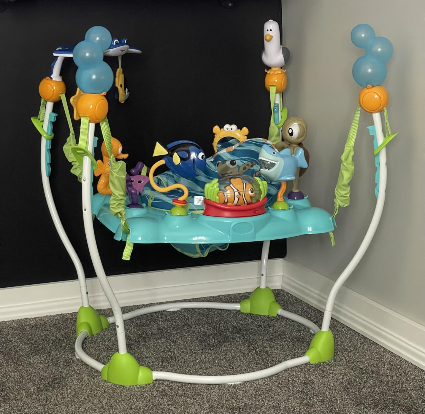 Bright Starts Disney The Little Mermaid Sea of Activities Baby Activity Jumper with Interactive Toys, Lights & Music with Disney Princess Ariel, 6-12 Months (Blue) customer photo 2