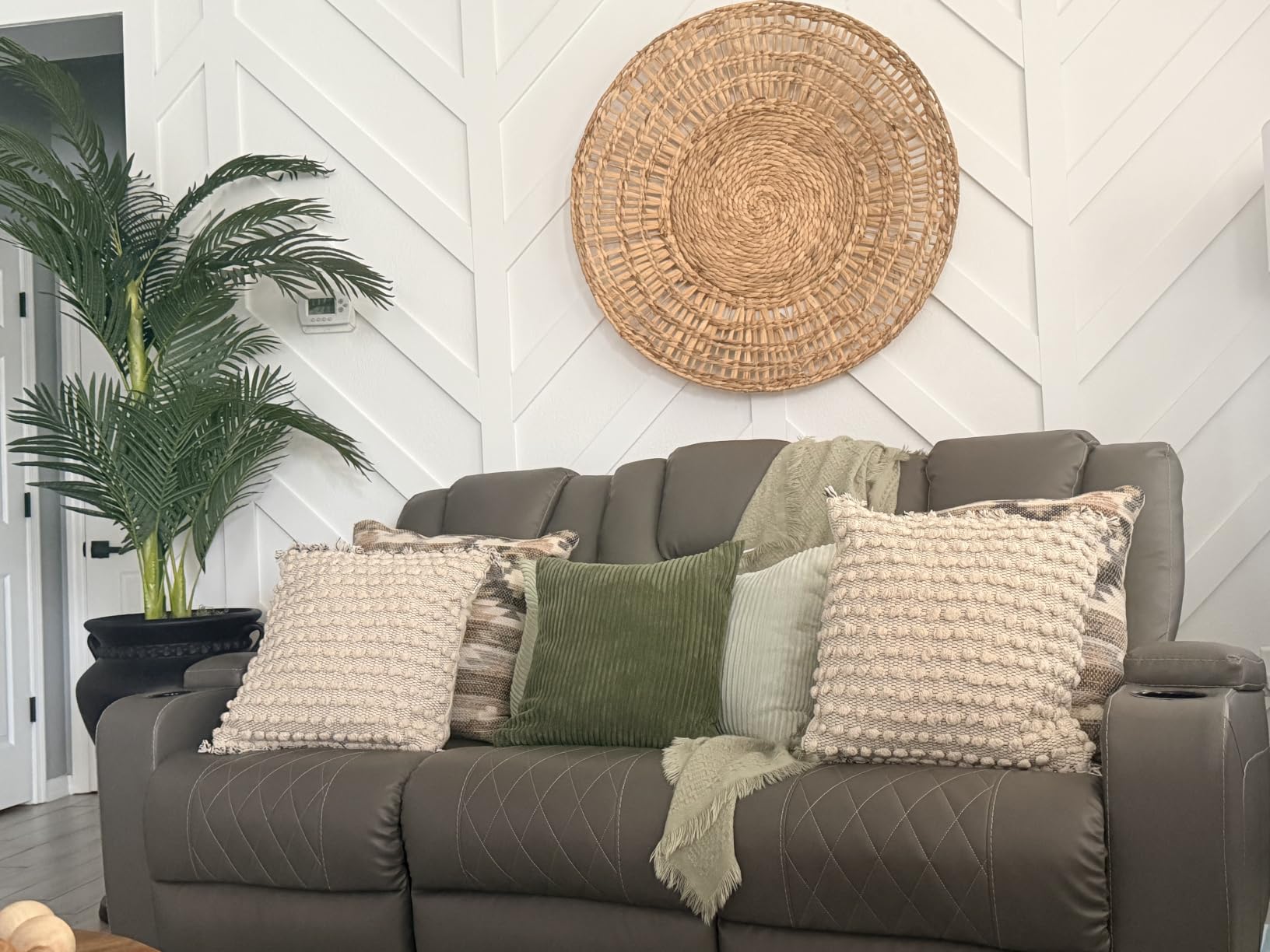 MIULEE Soft Corduroy Decorative Throw Pillow Covers Forest Green 18x18 customer photo 1