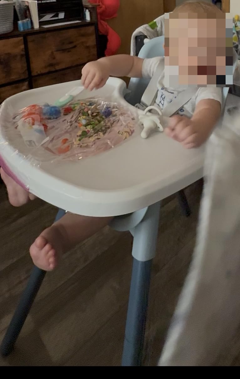 Chicco Zest 4-in-1 Folding High Chair for Babies and Toddlers, Easy Clean | Capri/Blue, wipeable one-piece seat, BPA-free tray, toddler and baby chair, youth stool, up to 60 lbs customer photo 2