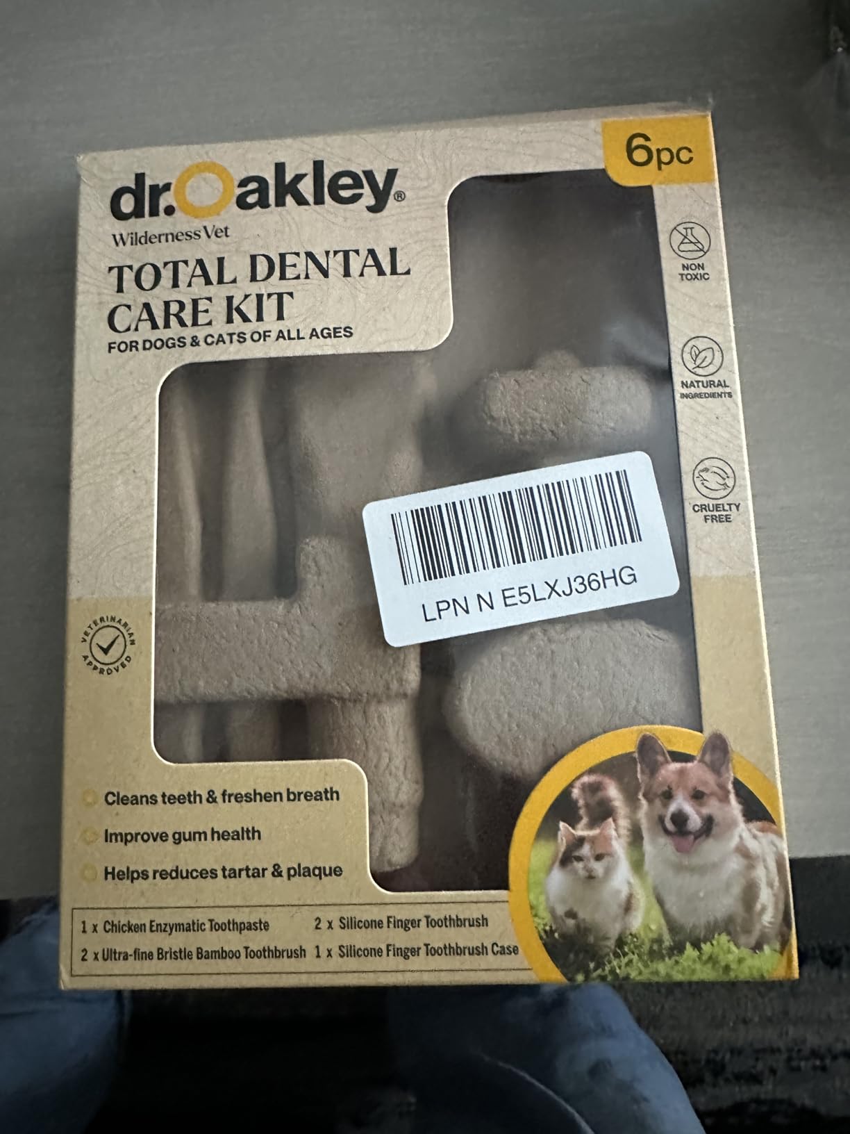 Dr. Oakley Dental Toothbrush Kit for Dogs & Cats -Finger Brush for Small Pets and Soft brushes for Large or Older Natural and Safe Peanut Butter Flavor - customer photo 1