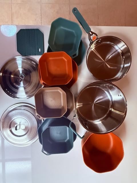 Gerber Gear ComplEAT Cook Set - Dishwasher-Safe Camping Cookware for Outdoor Cooking - Includes Saute Pan, Stock Pot, 4 Plates, 4 Bowls, Mixing Bowl & More customer photo 2