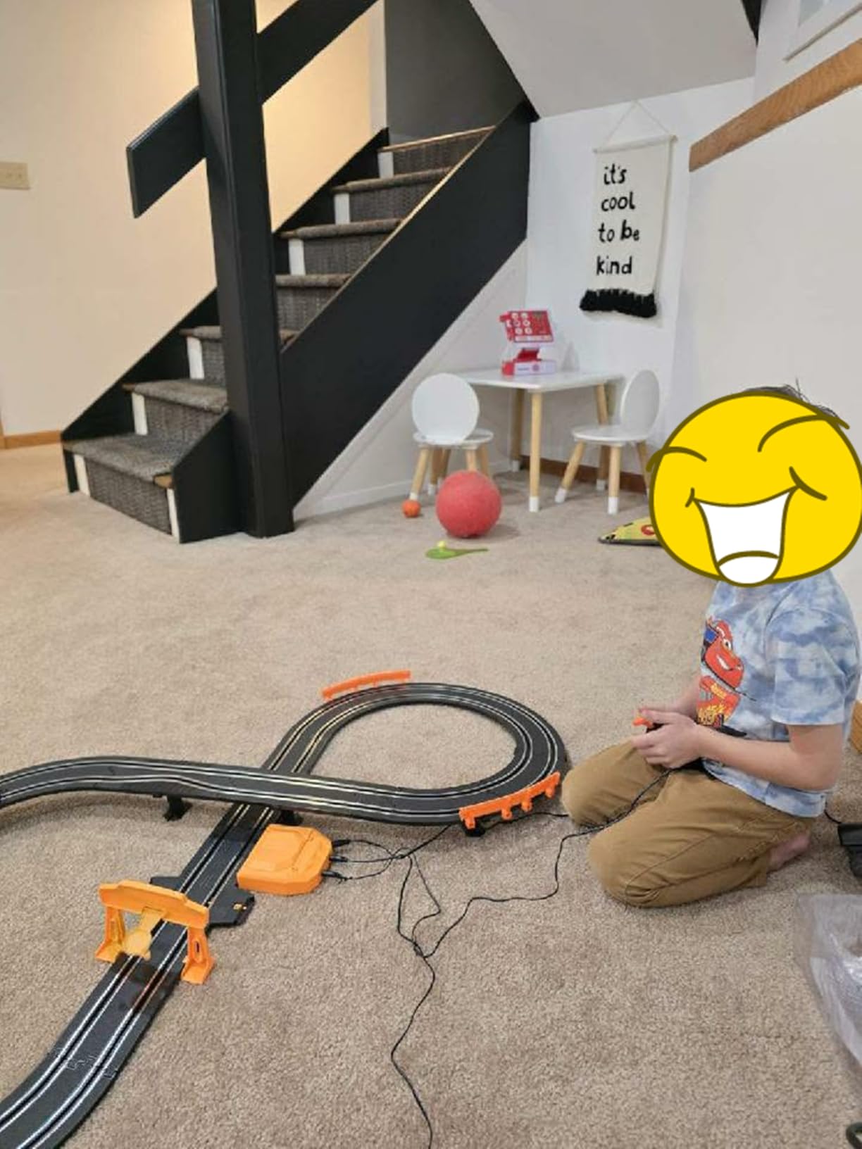 Slot Car Race Track Sets for Boys,Race Car Track with 4 High-Speed Slot Cars,Battery or Electric Car Track,Dual Racing Game Lap Counter Track Sets,Toys Gifts for Boys Girls Ages 6 7 8-12 customer photo 2