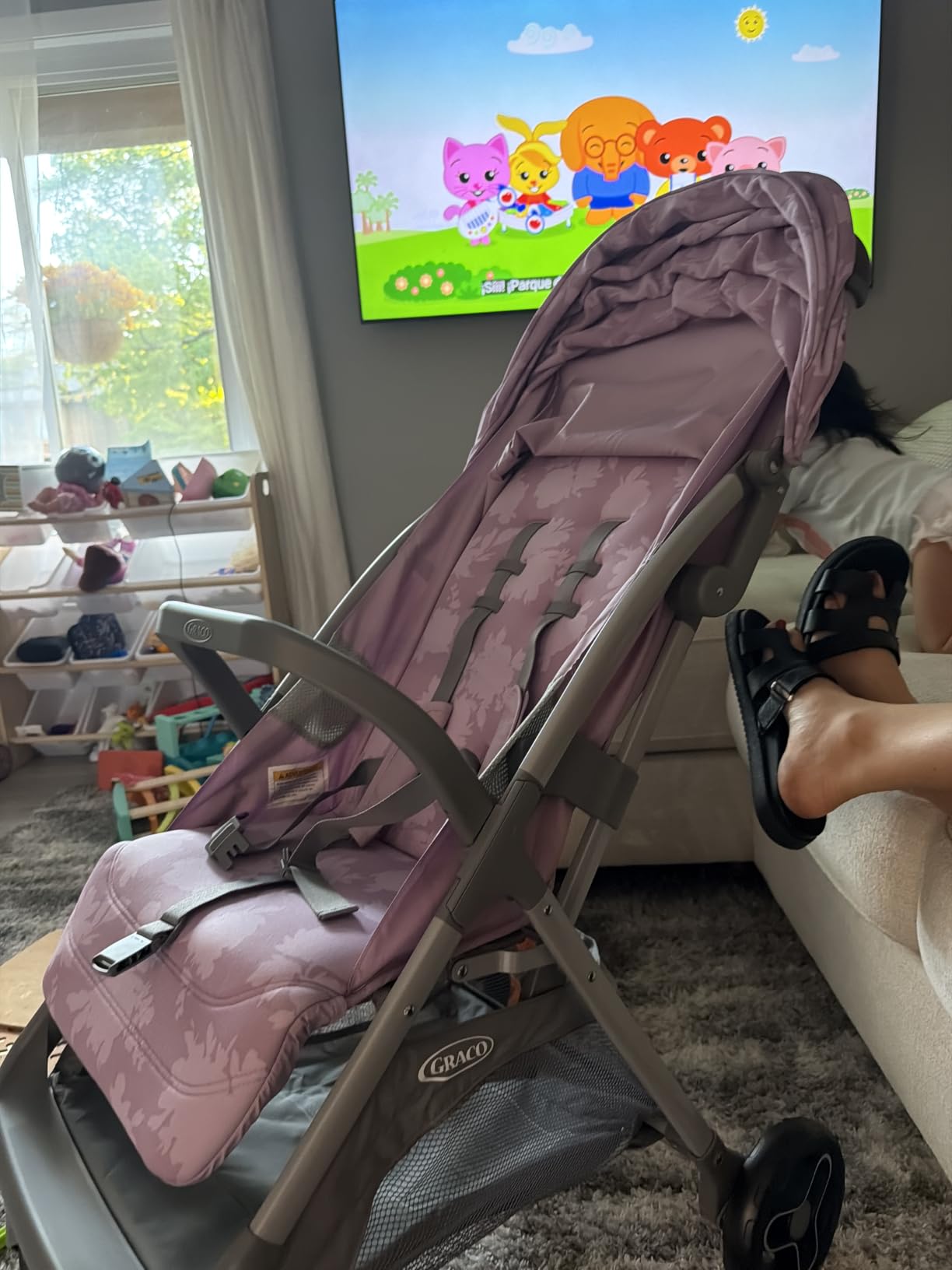 Graco Ready2Jet Compact Stroller Overhead Friendly Compact Travel Stroller with Automatic Fold, Kingston customer photo 1