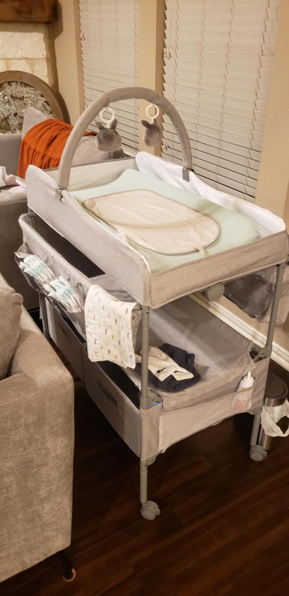 Baby Changing Table, Mobile Folding Diaper Changing Station customer photo 1