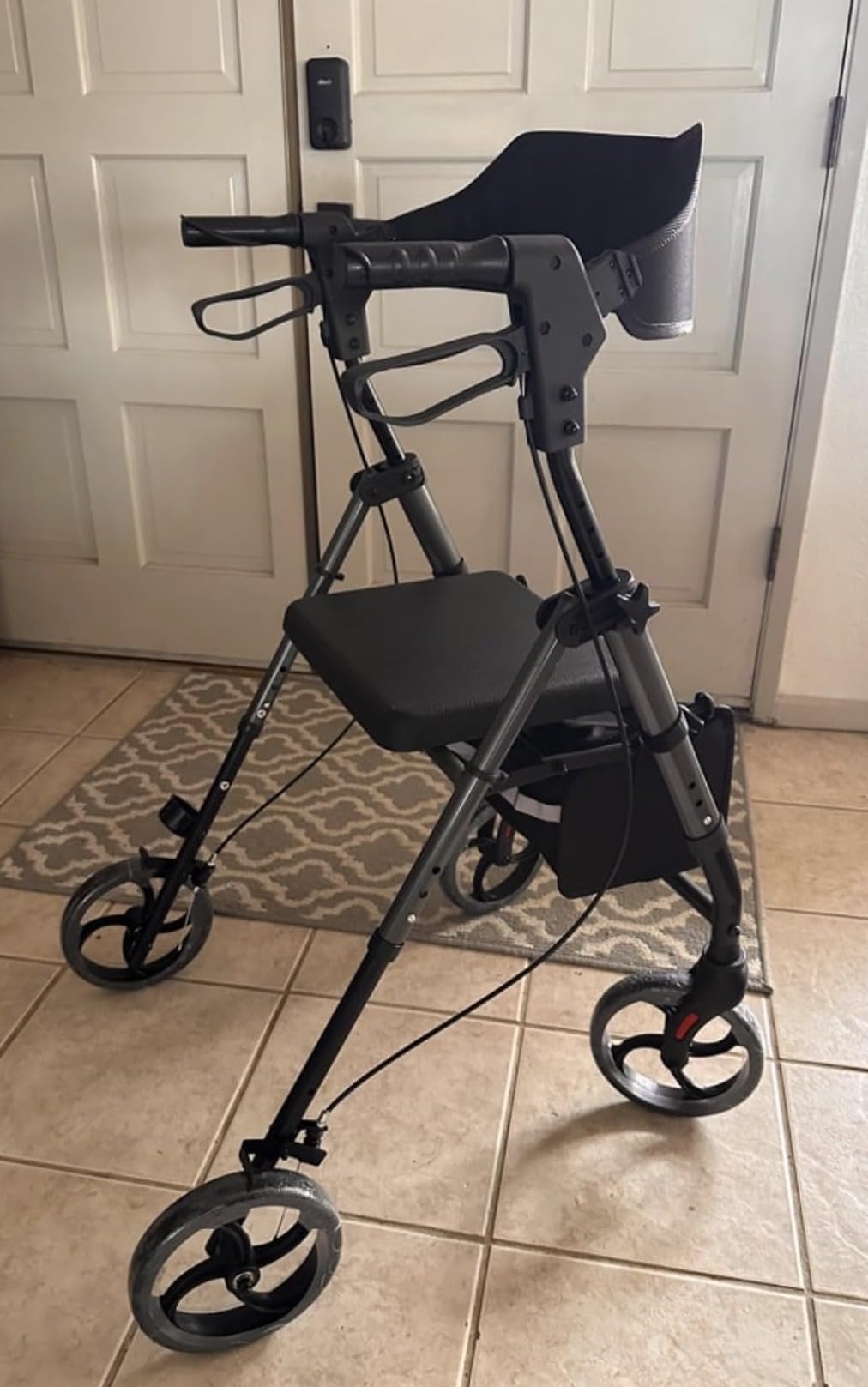 Walkers for Seniors with Seat, Foldable Rollator Walker with Seat, Lightweight Medical Rolling Walker, Dual Height Adjustment, 8