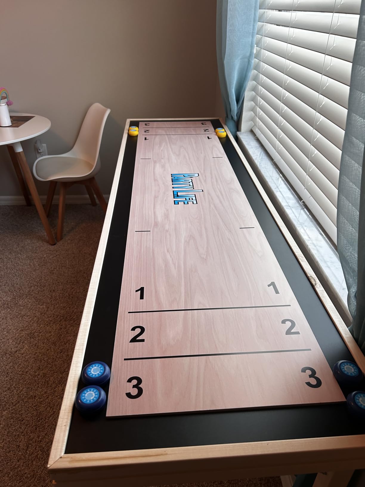 6-Foot Premium Shuffleboard Table w/Folding Legs, Pucks, and Optional LED Lights - Awesome Graphics - Choose Your Model customer photo 2