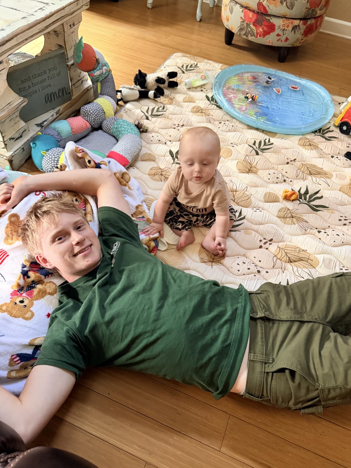 Blissful Diary Baby Play Mats for Floor, 50x50 Playpen Mat, Thick Cushioning Padding Foam Playmat for Baby and Toddlers Infants, Non-Slip & Machine Washable, Earth Tones Design customer photo 2