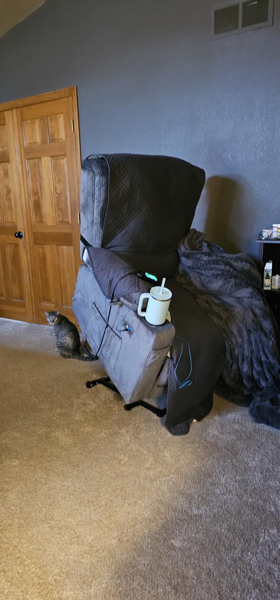 MCombo Triple Motor Power Lift Recliner Chair, Fabric 7662 (Brown, Large) customer photo 1