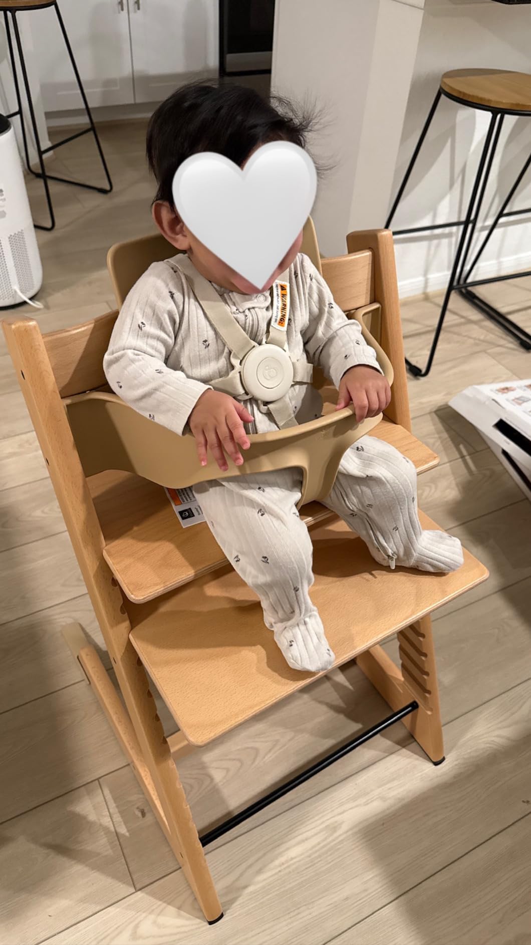 Stokke Tripp Trapp High Chair + Baby Set + Harness, Natural | Includes Chair, Baby Set, Removable Harness for Children 6-36 Months, Adjustable, Ergonomic & Easy to Clean customer photo 1