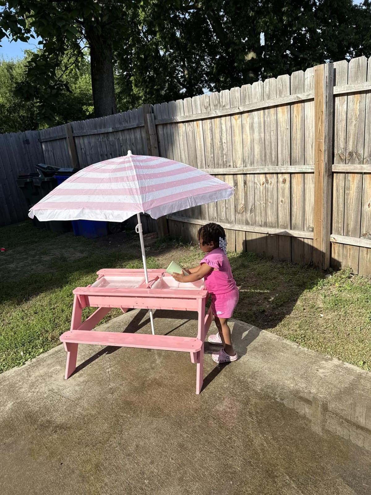 Best Choice Products Kids Picnic Table with Umbrella, 3-in-1 Sand & Water Table, Outdoor Convertible Picnic Table for Toddlers, Seats 4, Removable Top, 2 Buckets - Beige customer photo 1