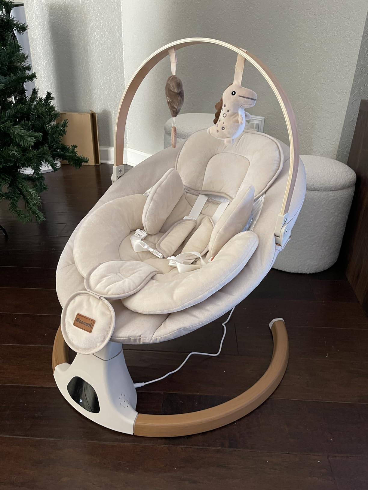 Monamii Baby Swings for Infants, Bluetooth Infant Swing with Music Speaker | Baby Swing with 5 Speeds, Remote Control, IMD Touch Panel, 3 Timer Settings, for Indoor & Outdoor Use customer photo 1