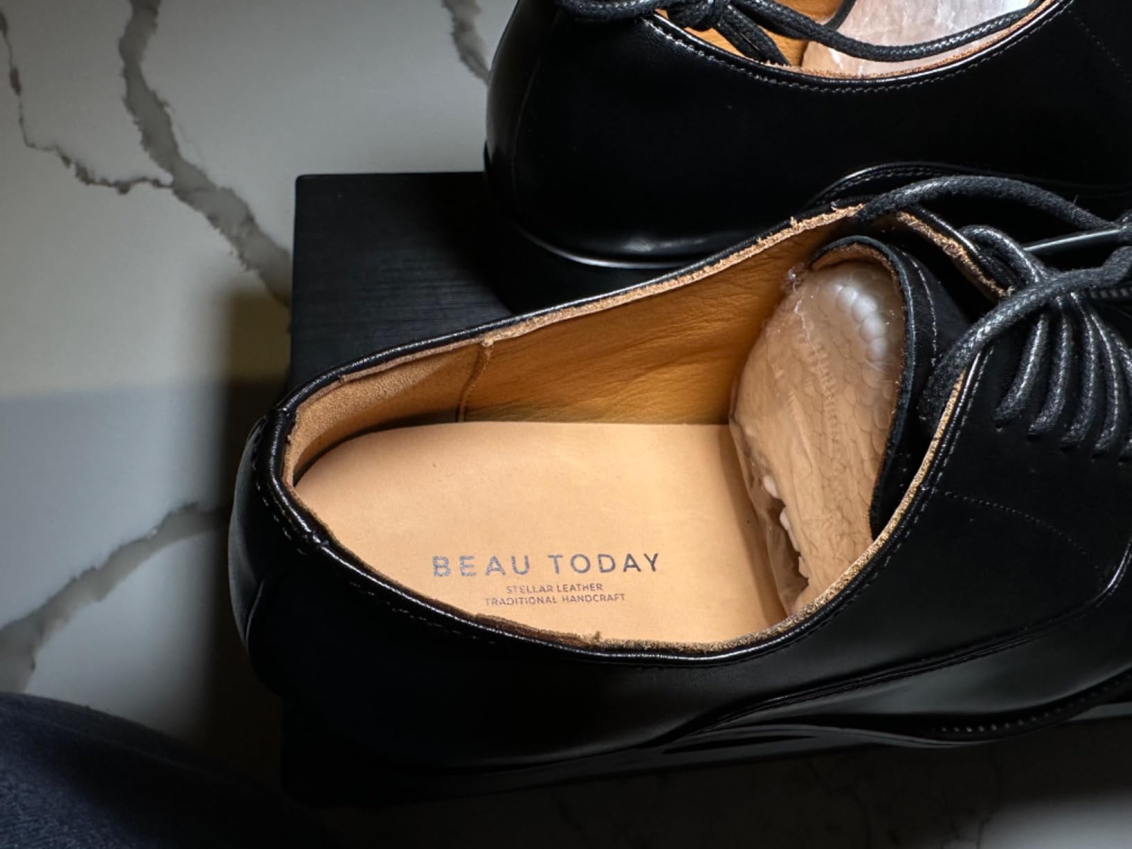 BEAU TODAY Women's Oxfords Dress Shoes, Leather Lace-Up Oxfords for Women, Comfortable Formal Cap Toe Business Casual Non Slip Office Driving Oxfords Shoes customer photo 2