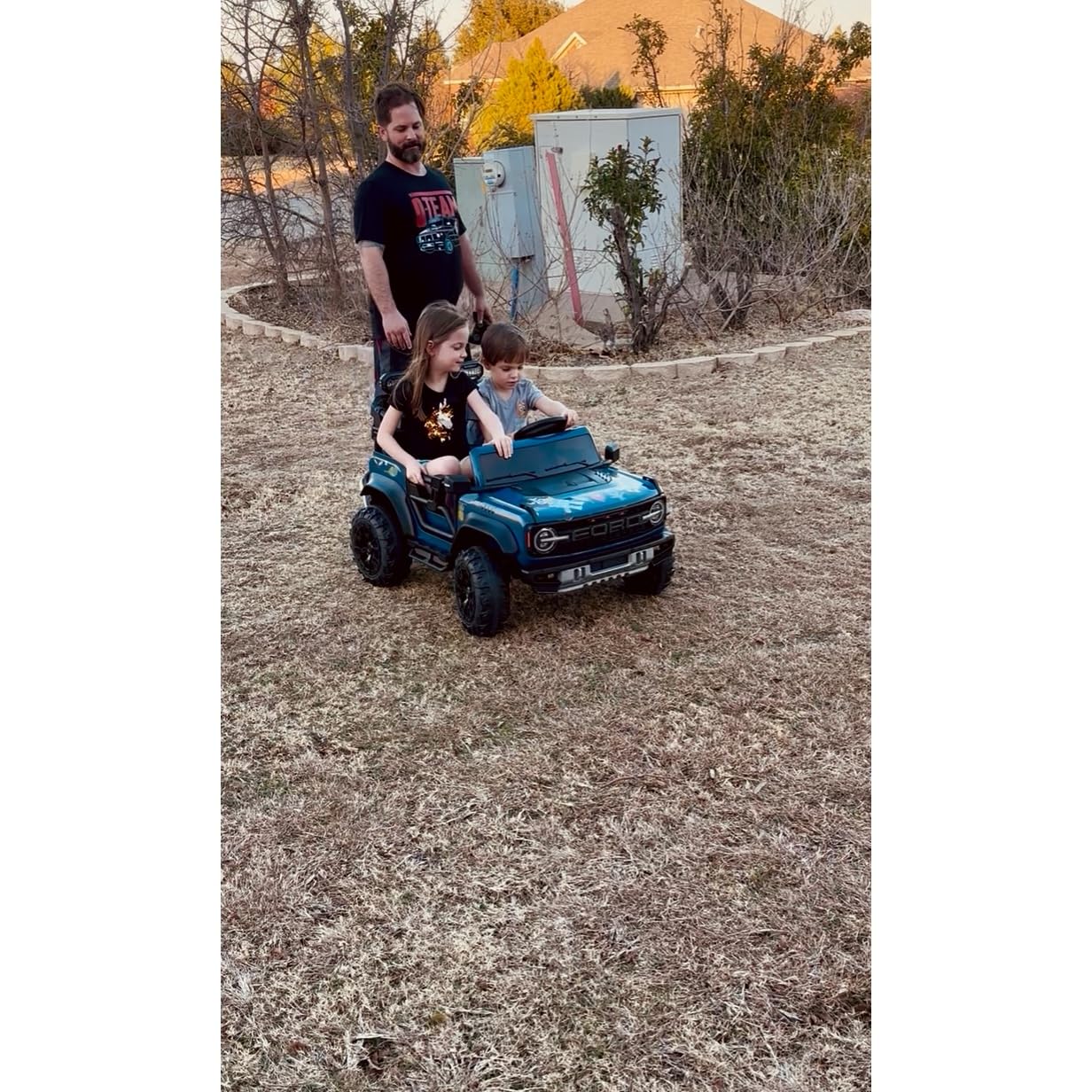 ENYOPRO 2 Seater Ride On Car for Kids, 24V Licensed Ford Bronco Raptor Electric Power Ride On Truck Toy with Remote Control, 4 Wheels Shock Absorption, Soft Start, Bluetooth, Radio, 3 Speed - Blue customer photo 1