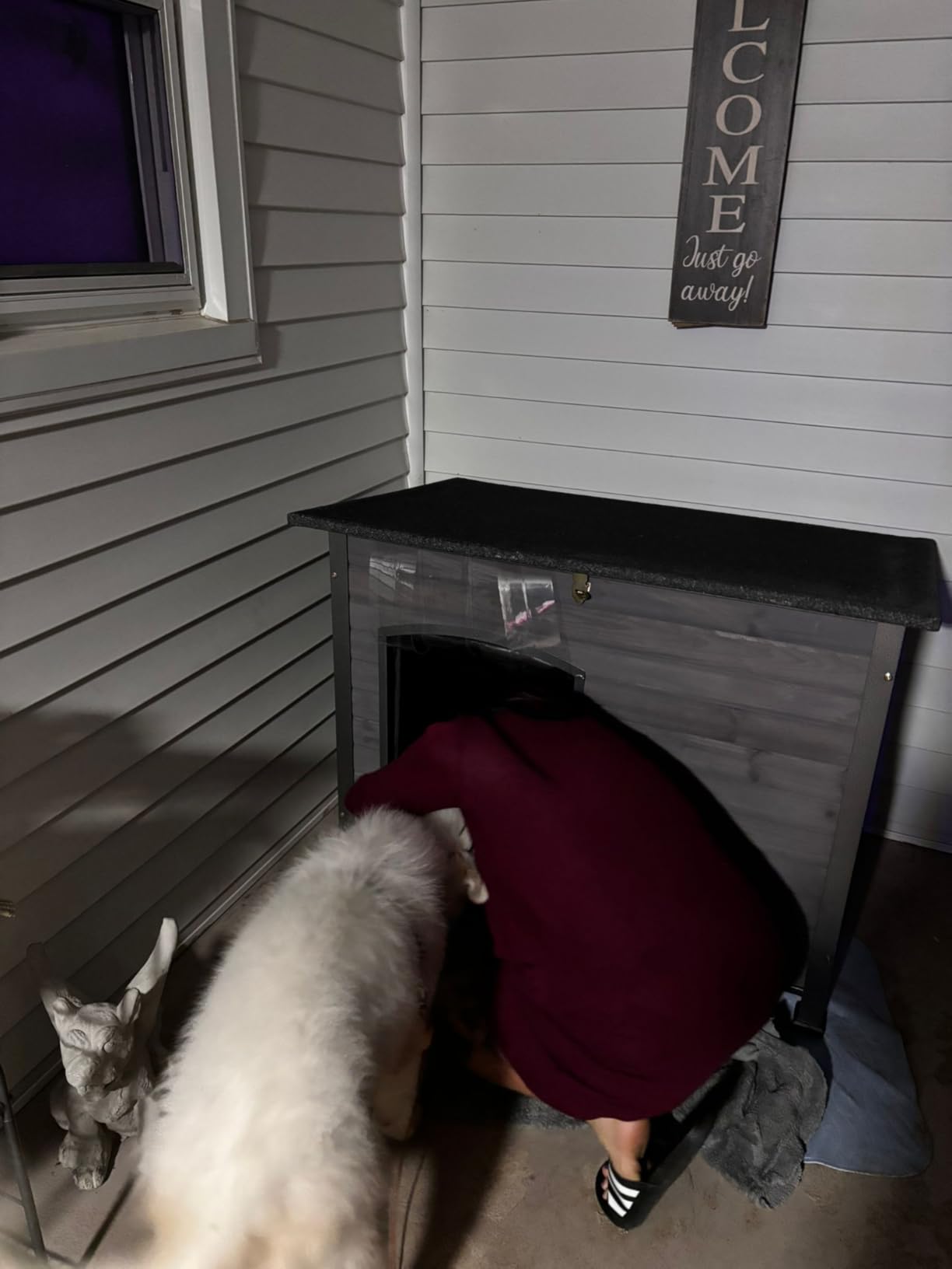Heated Dog House Outdoor Weatherproof Wood Kennel for Large Dogs customer photo 1