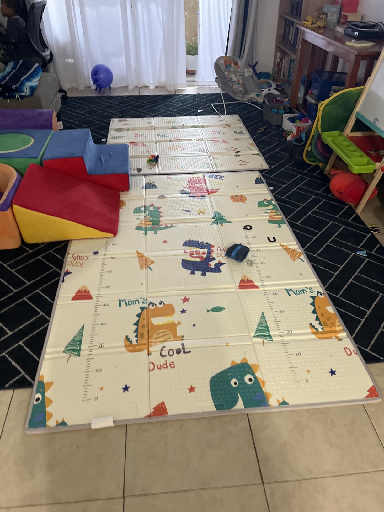 XVISHX Baby Play Mat, 50 x 50 Inch Play Mat Perfect for Use Baby Playpen, Foldable Baby Foam Playmat for Floor, Portable Waterproof Activity PlayMats for Babies, Infants and Toddlers customer photo 2