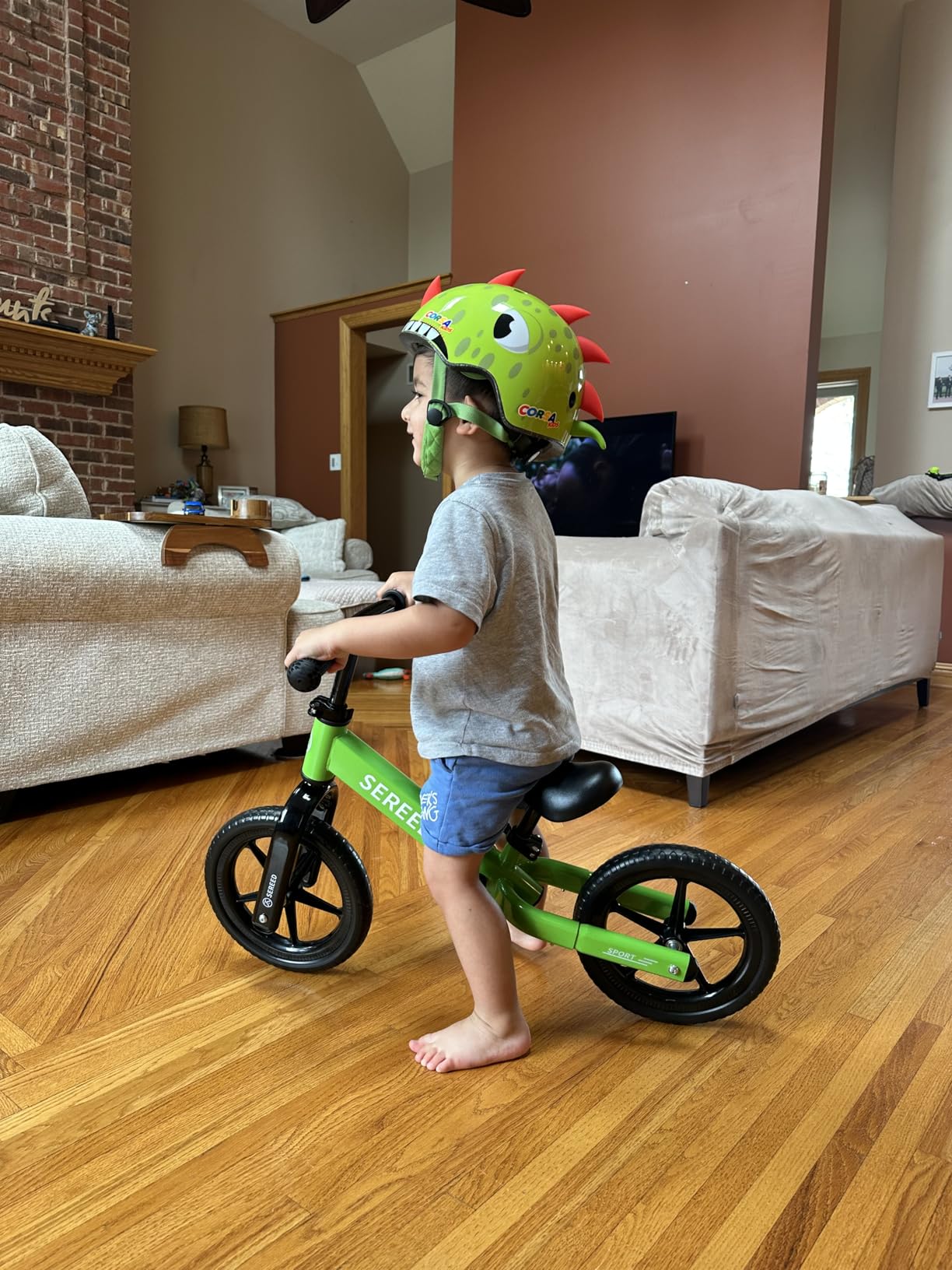 SEREED Toddler Balance Bike 2 Year Old, Gift for 2-3 Boys Girls, Adjustable | No Pedal Kids Toy Bike for 2-5 Years Old, Customize Plate with 3pcs Stickers (White) customer photo 2