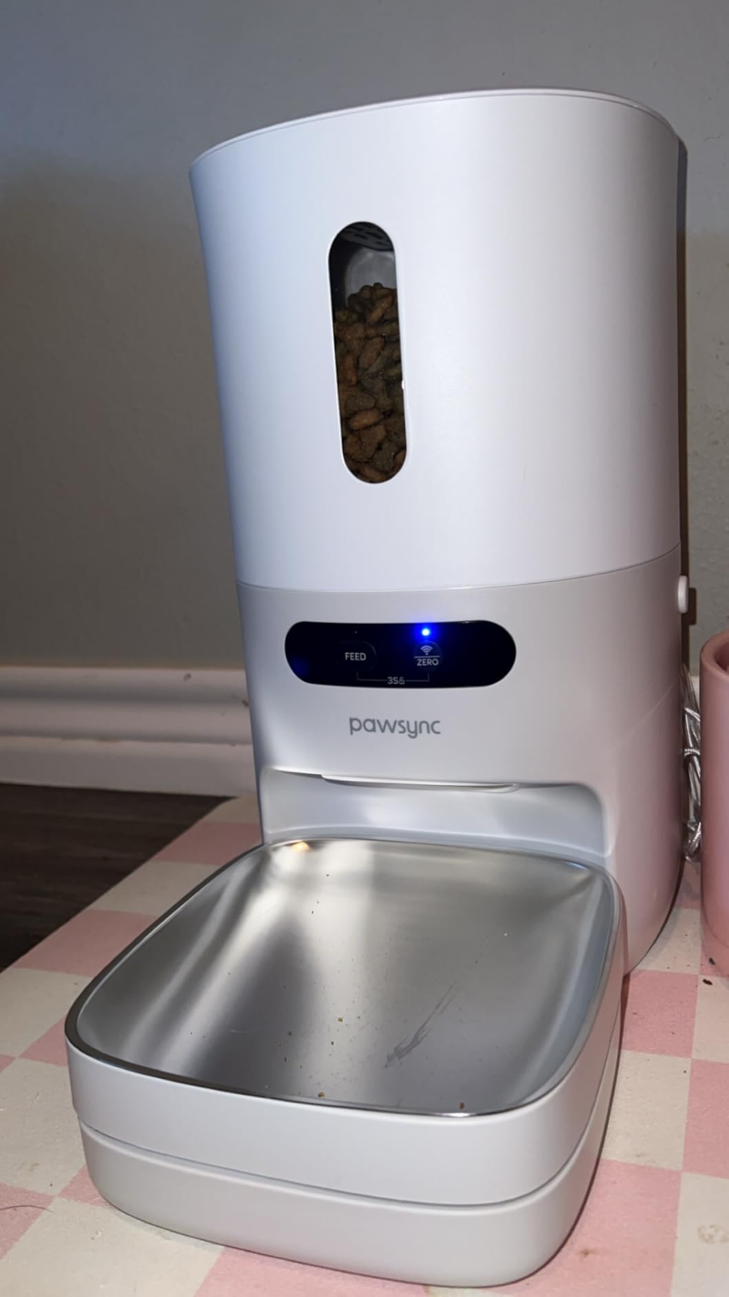 Pawsync Automatic Cat Feeder, WiFi & Smart Scale, Remote Feeding | Tracks Pet's Food Intake, 3.6L Timed Food Dispenser, Up to 10 Meals Per Day, Dual Power Supply, Stainless Steel Bowl customer photo 1