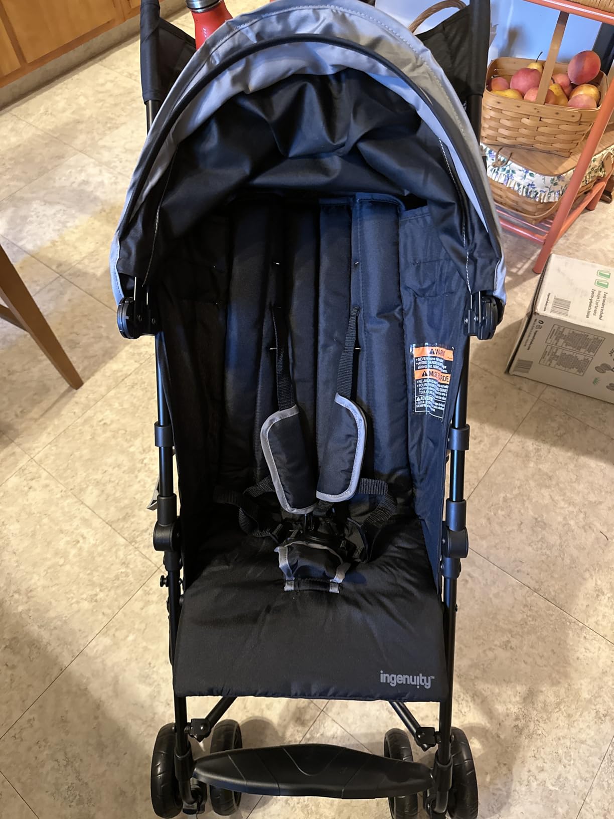 Ingenuity 3D Mini Convenience Stroller - Lightweight Stroller with Compact Fold, Multi-Position Recline, Canopy with Pop Out Sun Visor - Umbrella Stroller for Travel, Cashew Tan customer photo 2