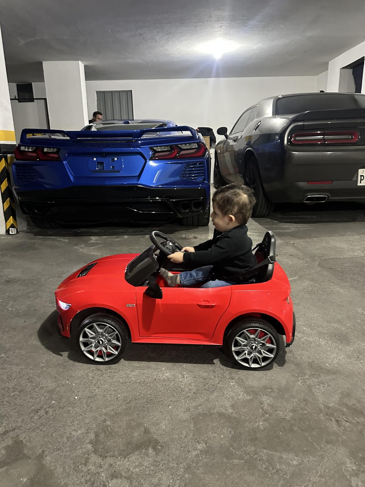 Best Choice Products Kids 12V Electric Ride On Car Officially Licensed Ford Mustang w/Parent Control, LED Lights, 2 Speeds, Bluetooth - Red customer photo 2