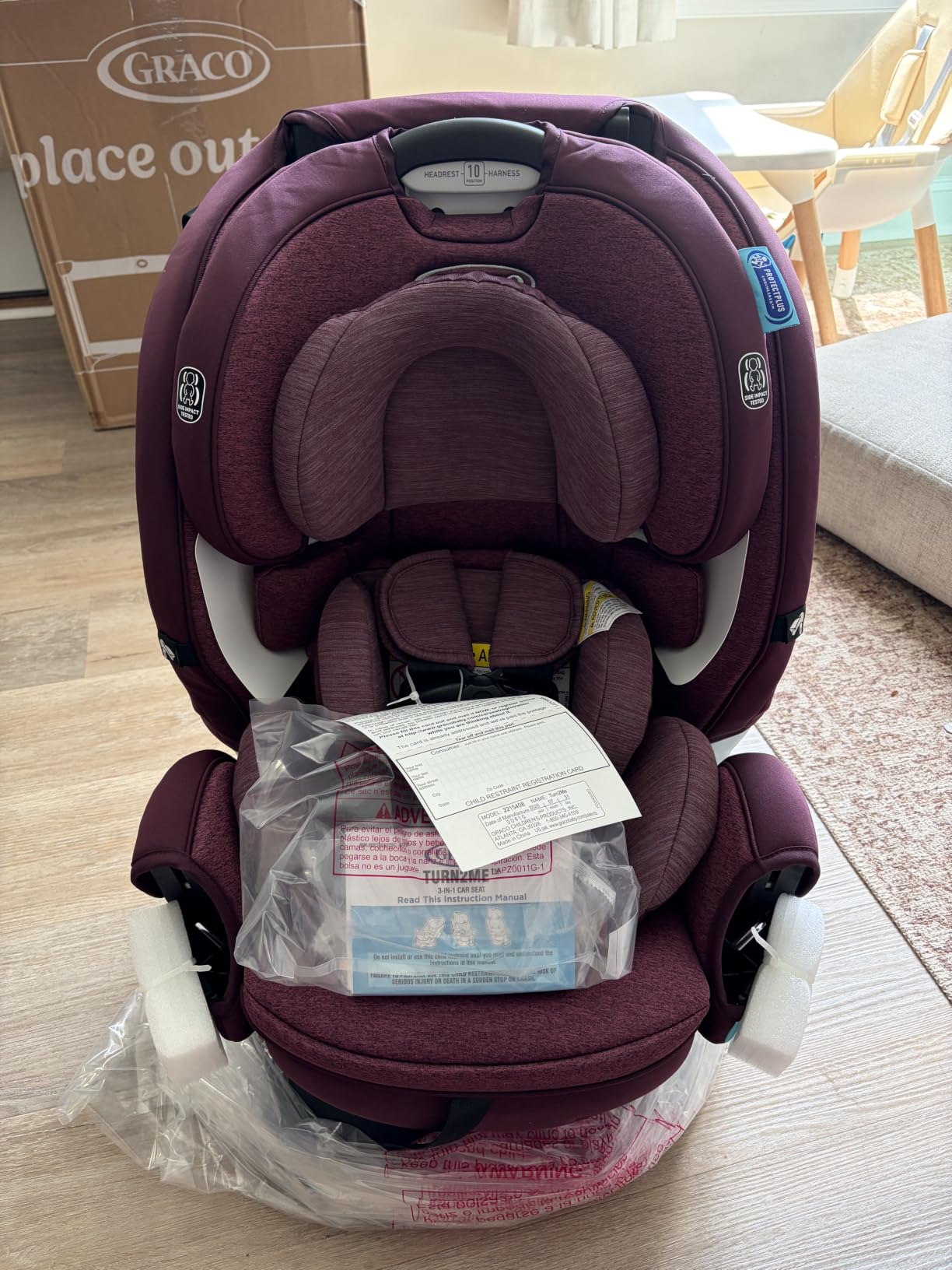 Graco Turn2Me 3-in-1 Rotating Convertible Car Seat, London | 180 Rotation in Rear-Facing Mode; 3 Modes of Use: Rear & Forward-Facing and Highback Booster; Easy SnugLock Installation customer photo 2
