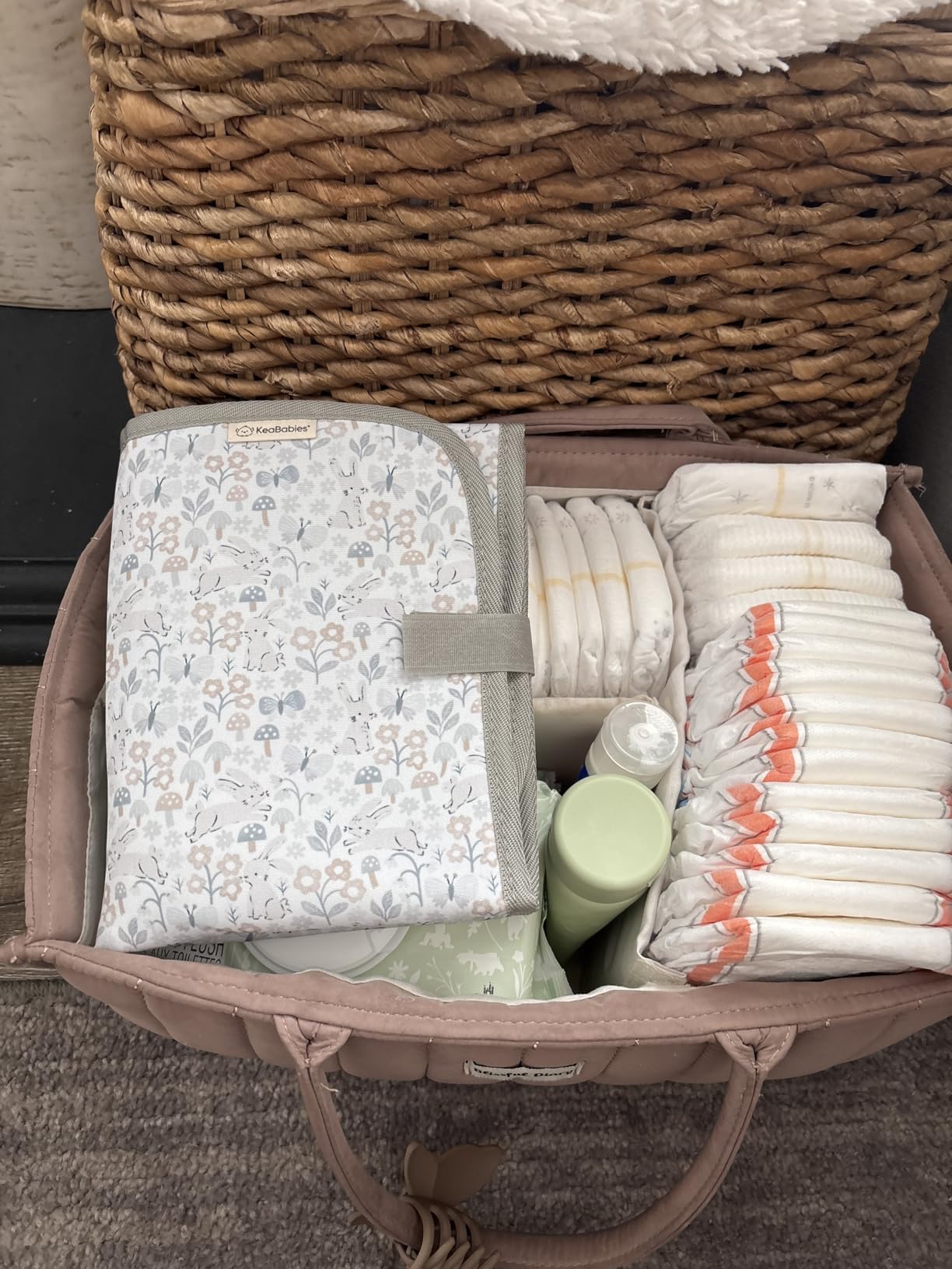 KeaBabies Portable Diaper Changing Pad, Easy Wipe Clean, 25x13 (Prairie) | Foldable Waterproof Baby Changing Mat for Diaper Bag customer photo 1