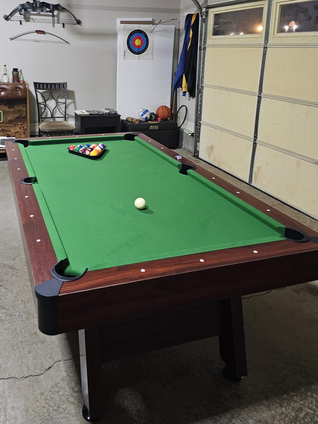 GoSports 7 and 8 ft Pool Tables with Wood Finish - Gray, Black, or Green Felt - Accessories Not Included customer photo 1