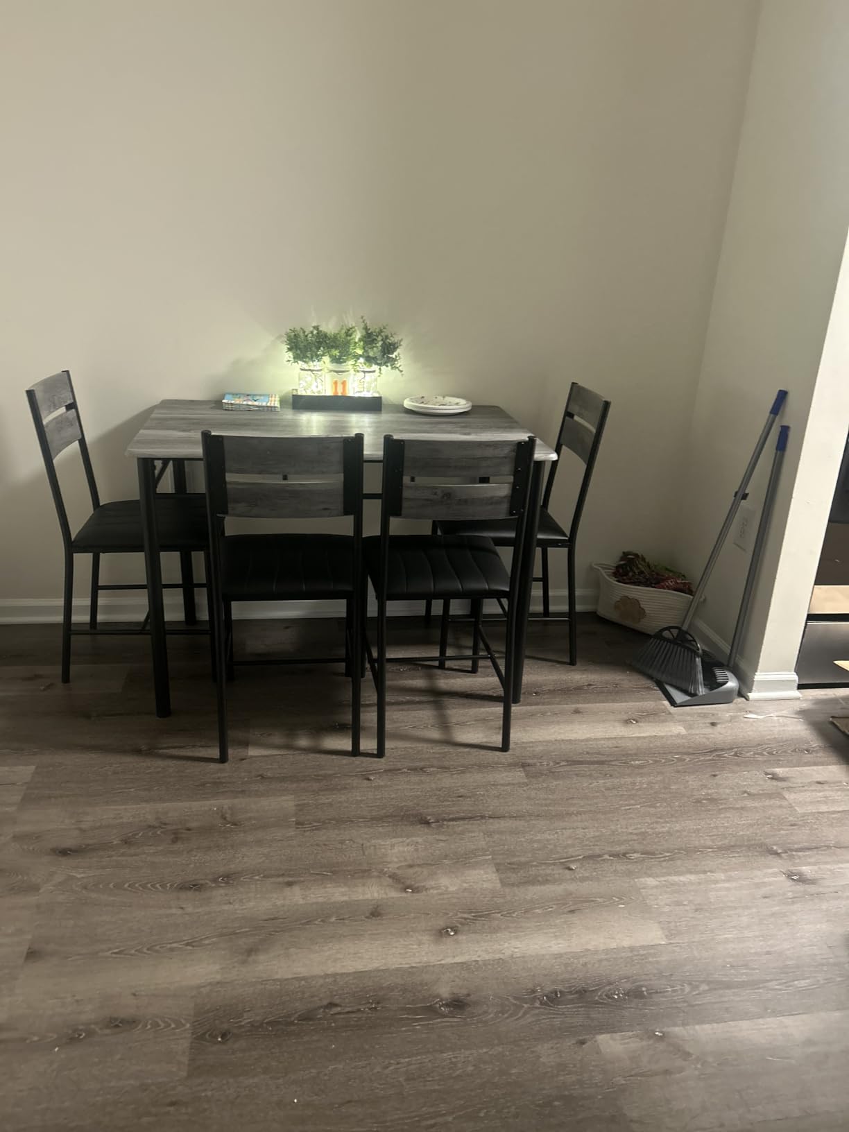 IRONCK Dining Table Set for 4, Grey customer photo 2