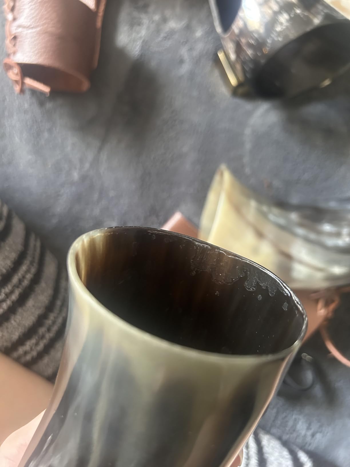 Drinking Horn — 10-12 Inch Viking Gifts for Men & Women | With Thor Bottle Opener & Stand | Handmade & Real Ox Horns | Norse Viking Cup Perfect For Beer, Ale, Mead (12 Oz) (Natural Polished) customer photo 1