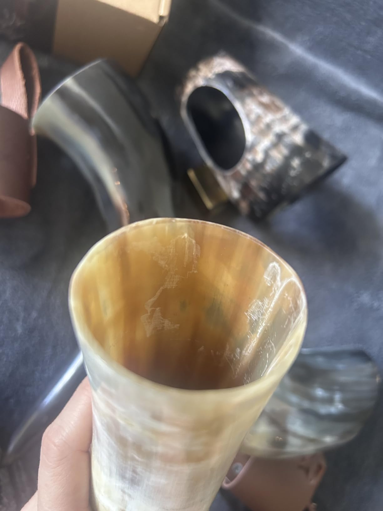 Drinking Horn — 10-12 Inch Viking Gifts for Men & Women | With Thor Bottle Opener & Stand | Handmade & Real Ox Horns | Norse Viking Cup Perfect For Beer, Ale, Mead (12 Oz) (Natural Polished) customer photo 2