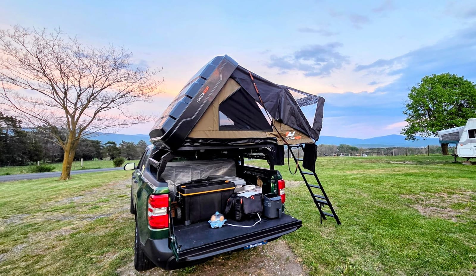 Naturnest Rooftop Tent Hard Shell, Easy Set Up Pop Up Large Tent for 2-3 Person Camping, Waterproof UV-Resistant Blackout 4 Season Tents for Truck, Jeep, SUV, Van, Trailer - Sirius 1 Plus customer photo 2