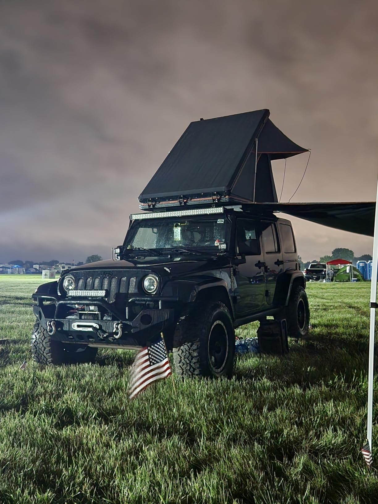 Adventurer Pro Rooftop Tent Hard Shell, 2-3 Person Aluminum Roof Top Tent | Detachable Side Awning&Built-in LED Light Strip, Compatible with Truck Jeep SUV Van&Trailer, Pop Up for 4-Season Camping customer photo 2