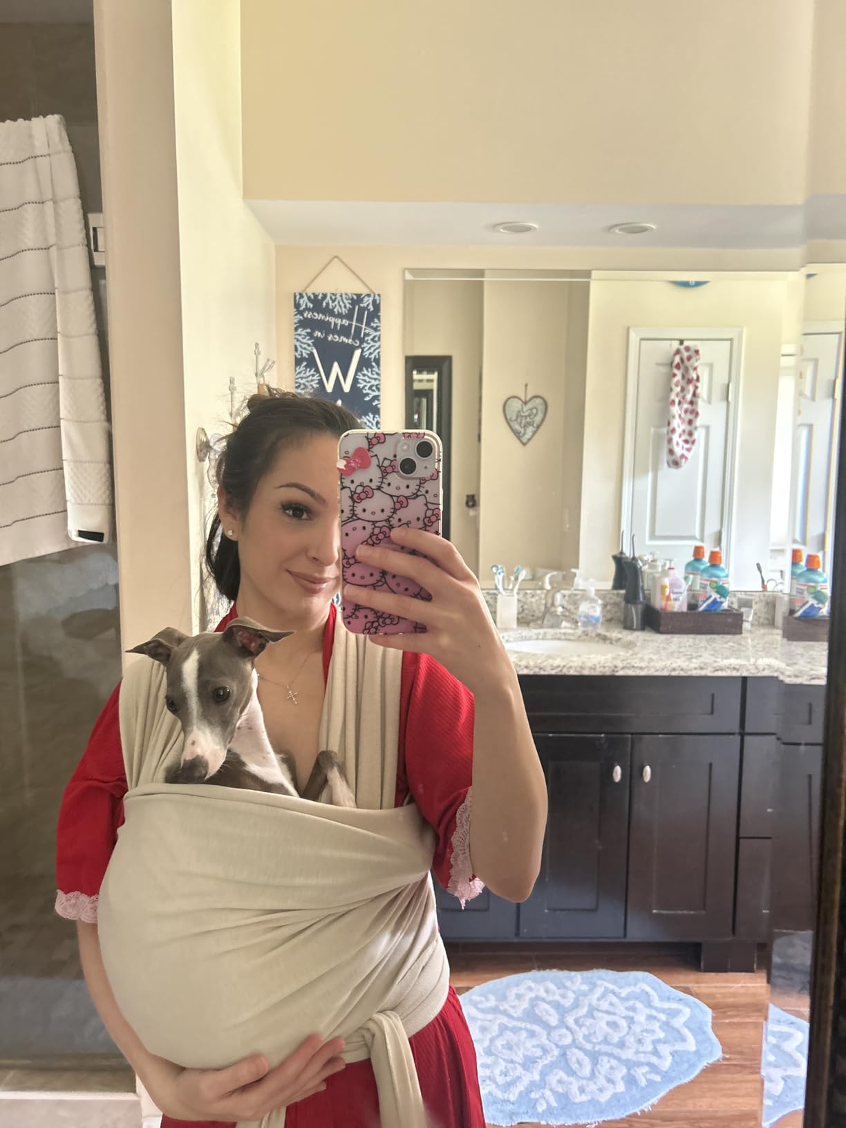 Sleepy Wrap Baby Carrier Wrap for Infants 7-35lbs, Lightweight, Dark Gray | Soft & Stretchy Baby Wrap Carrier for Newborns to Toddler, Hip-Healthy, Hands-Free Baby Wearing Wrap for Postpartum Support customer photo 1