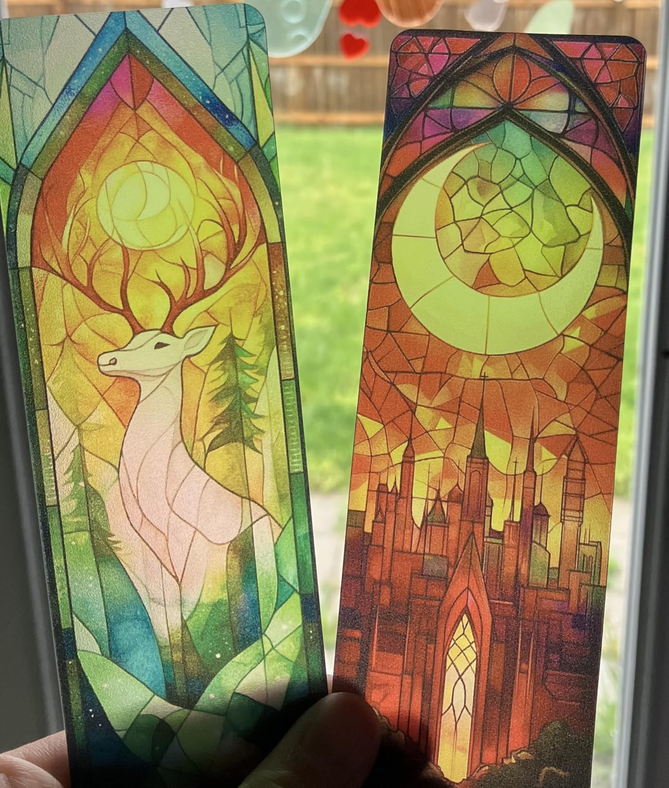 TwoDays Fantasy Stained Glass Art Transparent PVC Bookmarks, Dark Romance Merch for Readers, Romantasy Inspired Bookish Gifts for Book Lovers Booktok, Book Accessories (Set of 3, 6'' x 2'') customer photo 1