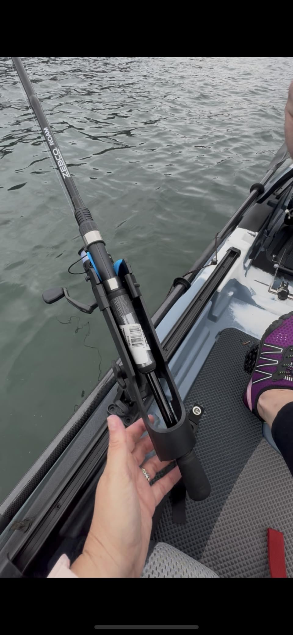 PLUSINNO 2 in 1 Kayak Fishing Rod Holder, Fishing Rod Holders for Boat | Kayak Accessories, Fishing Pole Holders for Track Mount / Deck Mount, Fishing Gear with Fishing Rod Protective Strap customer photo 2